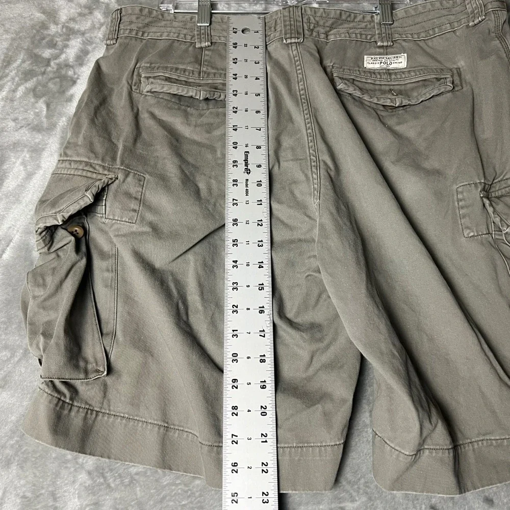 Polo Ralph Lauren Classic Chino Cargo Shorts Men Size 40 Olive Green Khaki